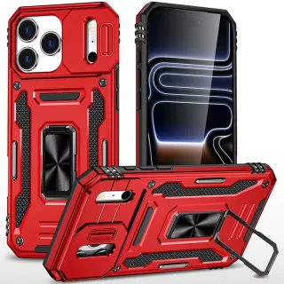 Ударостійкий чохол Square Ring зi шторкою на камеру на Apple iPhone 17 Pro Max (6.9") — Червоний / Red