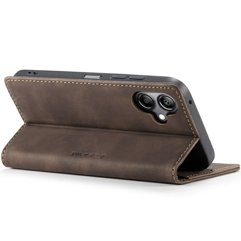 Шкіряний чохол-книжка CaseMe Velvet Nubuck для Samsung Galaxy A06 – Coffee. Фото 3 з 5