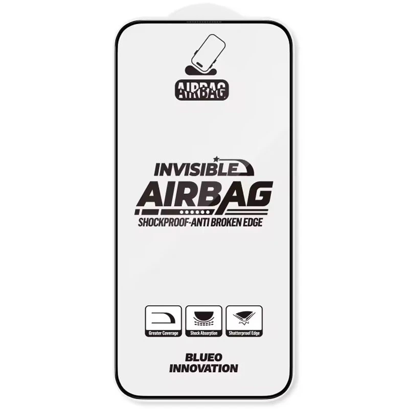 Защитное 3D стекло Blueo Invisible Airbag Anti-broken для Apple iPhone 17 Pro (6.3") – Черный. Фото 2 из 3