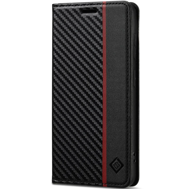 Шкіряний чохол-книжка LC.IMEEKE Carbon Black для Xiaomi Redmi Note 15 Pro 5G фото 1 з 1