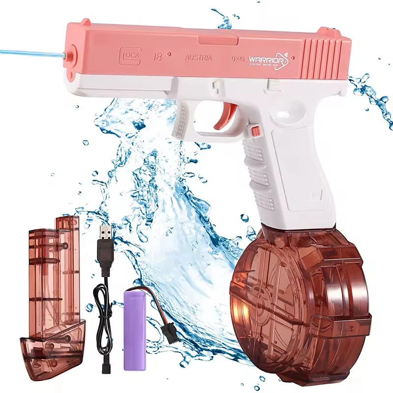 Водяний акумуляторний пістолет Glock Water Gun (250ml) with lithium battery – Pink. Фото 2 з 8