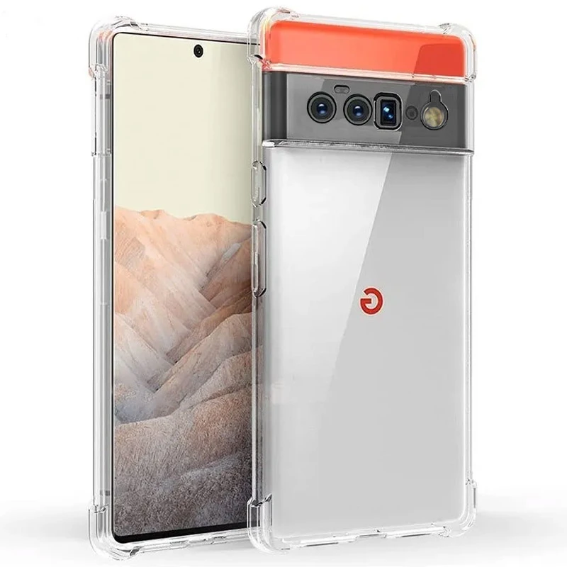 Силіконовий чохол з критими бортами на Google Pixel 6 Pro – Безбарвний (прозорий). Фото 1 з 2