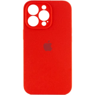 Чехол Silicone Case с защитой камеры для Apple iPhone 16 Plus — Красный / Red