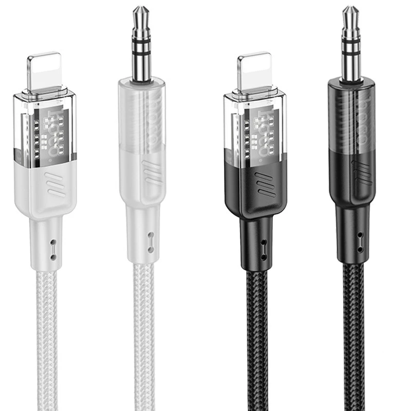 Аудио кабель Aux Hoco UPA27 Spirit transparent (Lightning to AUX 3.5mm) (1.2m) фото 1 из 1