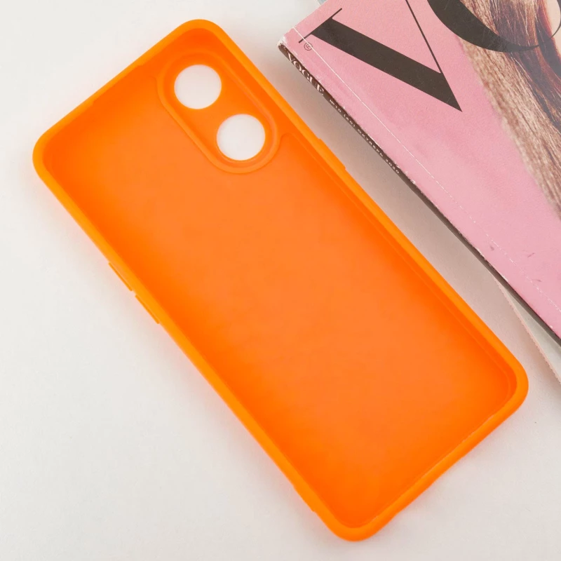 Цветной силиконовый чехол с защитой камеры для Oppo Reno 8T 4G – Оранжевый / Orange. Фото 5 из 10