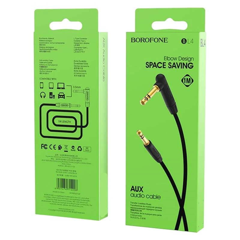 Аудіокабель Aux Borofone BL4 – Чорний. Фото 5 з 5