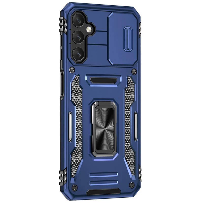 Ударостійкий чохол Square Ring зi шторкою на камеру на Samsung Galaxy S24 – Синій / Navy. Фото 11 з 11