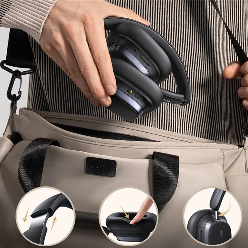 Накладні бездротові навушники Baseus Bowie H1s Noise-Cancellation (A00075301) – Cluster Black. Фото 2 з 4