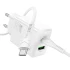 СЗУ Hoco N71 Nuevo PD30W+QC3.0 (1USB-A/1C)  + кабель Type-C to Type-C – White. Фото 2 из 4
