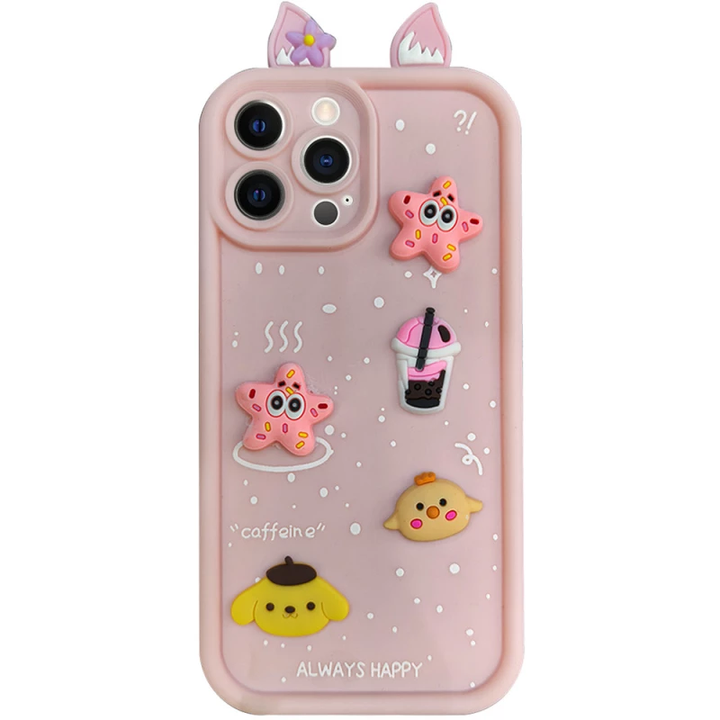 Силіконовий чохол Funny Toys with Ears для Apple iPhone 13 Pro (6.1") – Light Pink. Фото 2 з 6