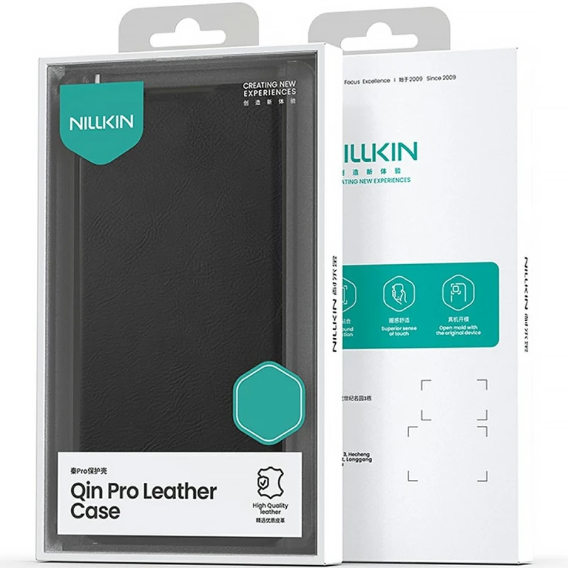 Кожаный чехол-книжка Nillkin Qin Pro Camshield для Apple iPhone 18 Pro – Black. Фото 6 из 6