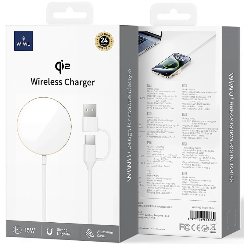 БЗП WIWU Wi-W029 MagCircle Qi2 15W – Gold. Фото 5 з 5