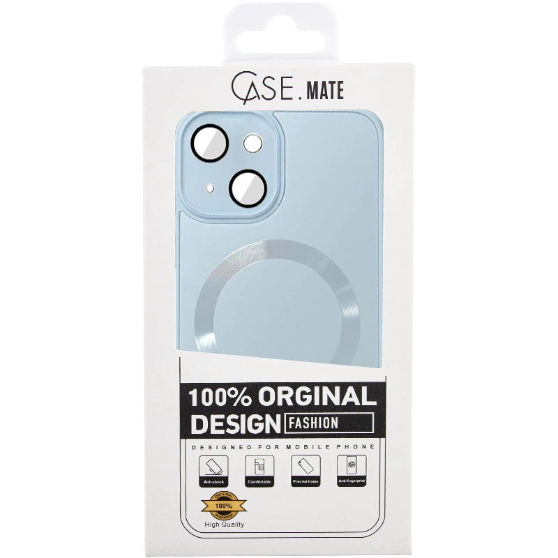 Силиконовый сапфировый чехол с защитой камеры на с MagSafe на Apple iPhone 13 (6.1") фото 2 из 2