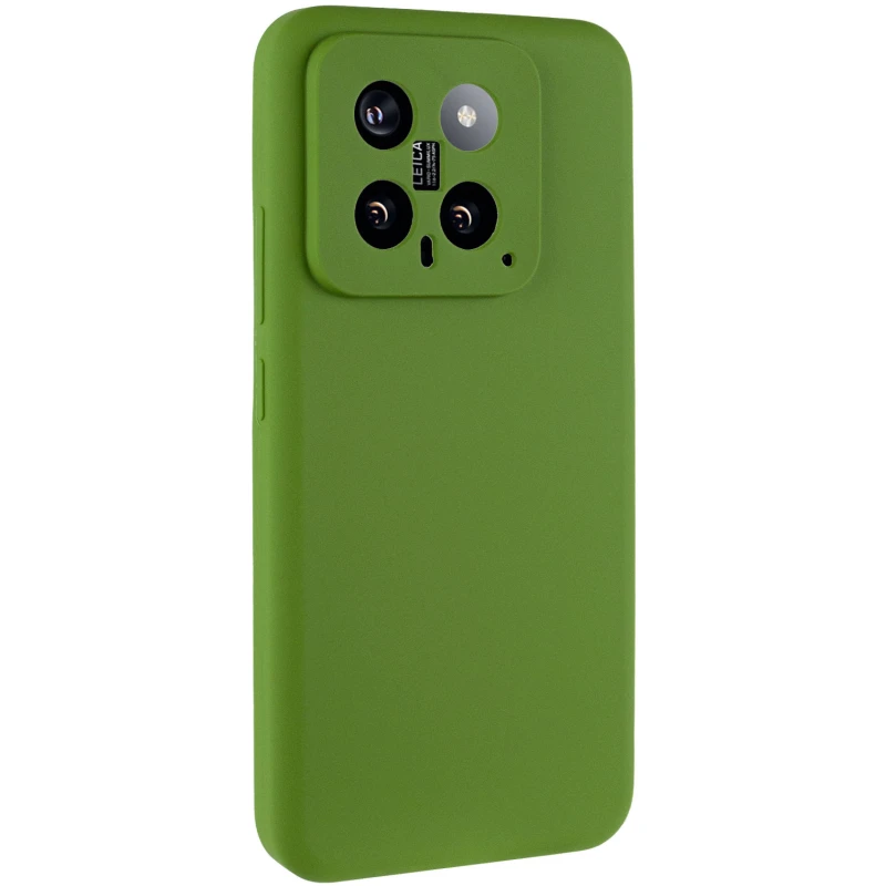 Чохол Silicone Cover Ummi Lakshmi Full Camera (AA) для Xiaomi 14 – Зелений / Dark green. Фото 1 з 3