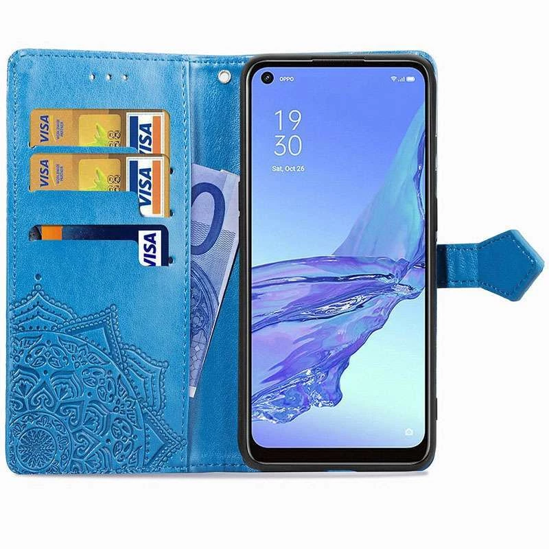 Шкіряний чохол-книжка Art Case з візитницею для Oppo A53 / A32 / A33 – Синій. Фото 6 з 6