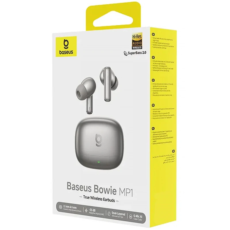 Бездротові TWS навушники Baseus Bowie MP1 (A00106) – Natural Titanium. Фото 2 з 4