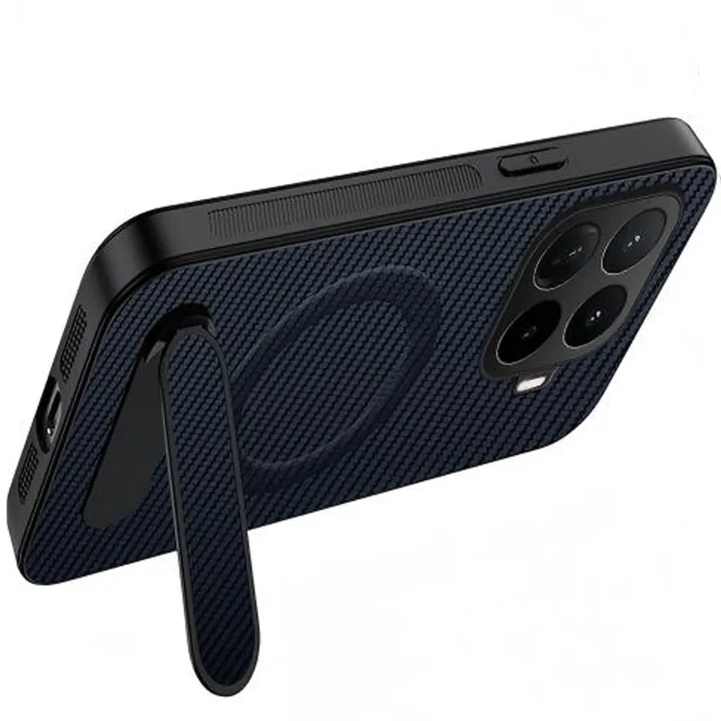 TPU+PC чохол Carbon Kickstand Magnetic Case для Xiaomi 17T Pro – Sapphire blue. Фото 2 з 2