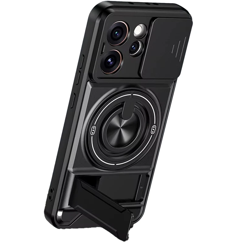 Ударостійкий чохол Camshield StandRing case для Oppo Reno 14F – Black. Фото 4 з 4