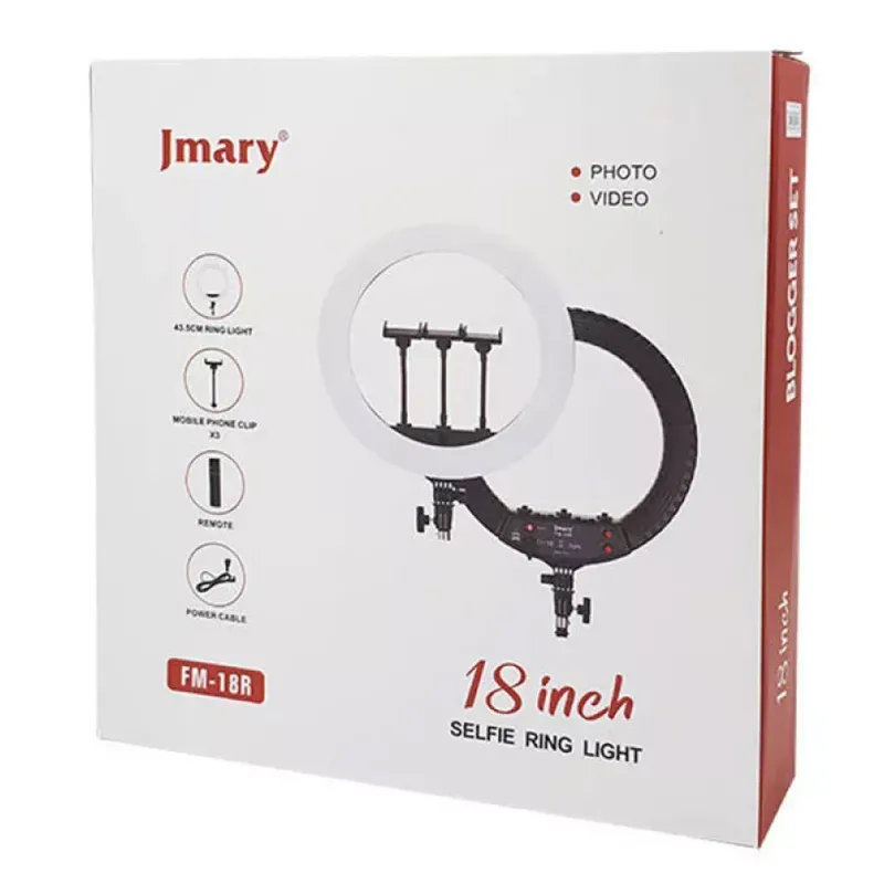 Кільцева світлодіодна LED лампа Jmary FM-18R – Black. Фото 2 з 4