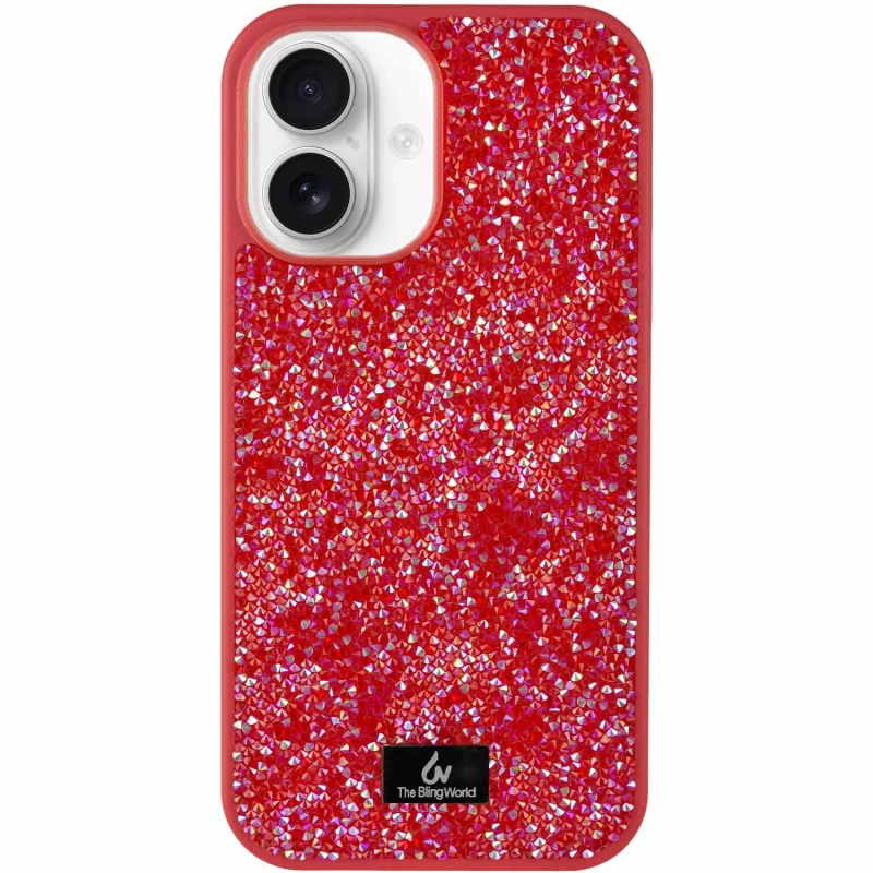 TPU чехол Bling World Rock Diamond для Apple iPhone 16 – Красный. Фото 1 из 9
