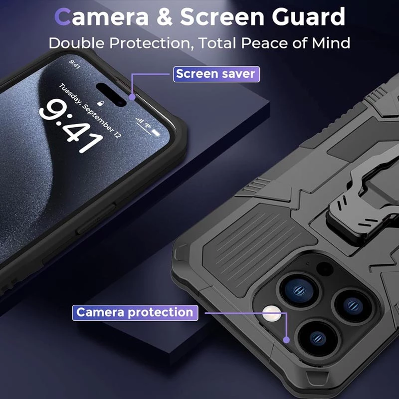 Противоударный чехол Defender Clip для Apple iPhone 12 Pro (6.1") – Black. Фото 6 из 7