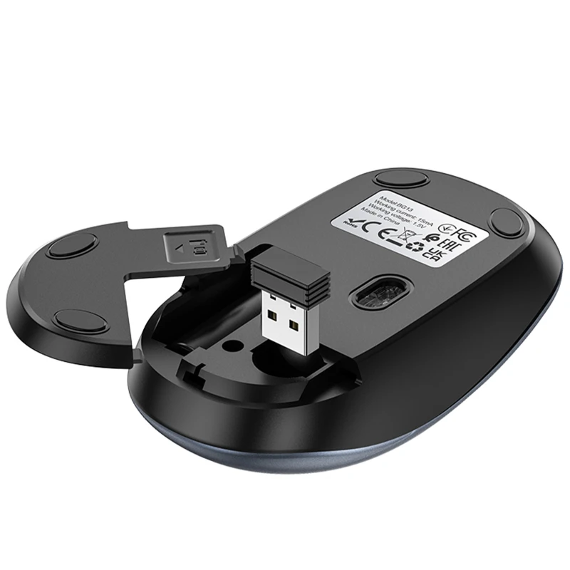 Мышь беспроводная Borofone BG13 Winner 2.4G – Black / Metal gray. Фото 3 из 6