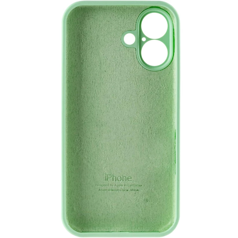 Чехол Silicone Case с защитой камеры для Apple iPhone 16 – Зеленый / Pistachio. Фото 7 из 8