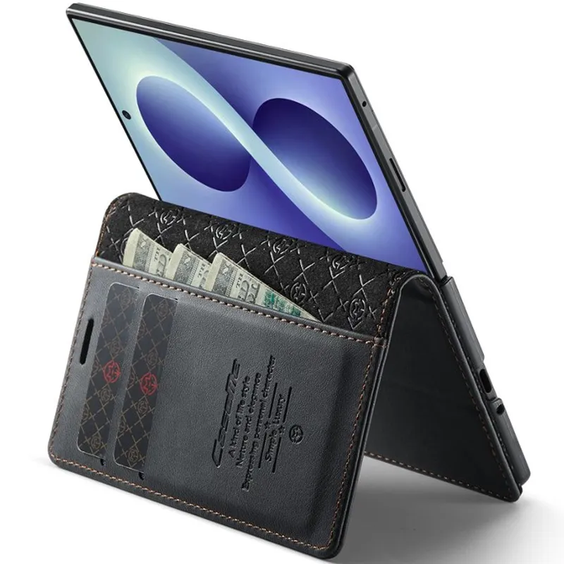 Шкіряний чохол-книжка CaseMe Velvet Matte для Samsung Galaxy Z Fold8 – Black. Фото 6 з 6