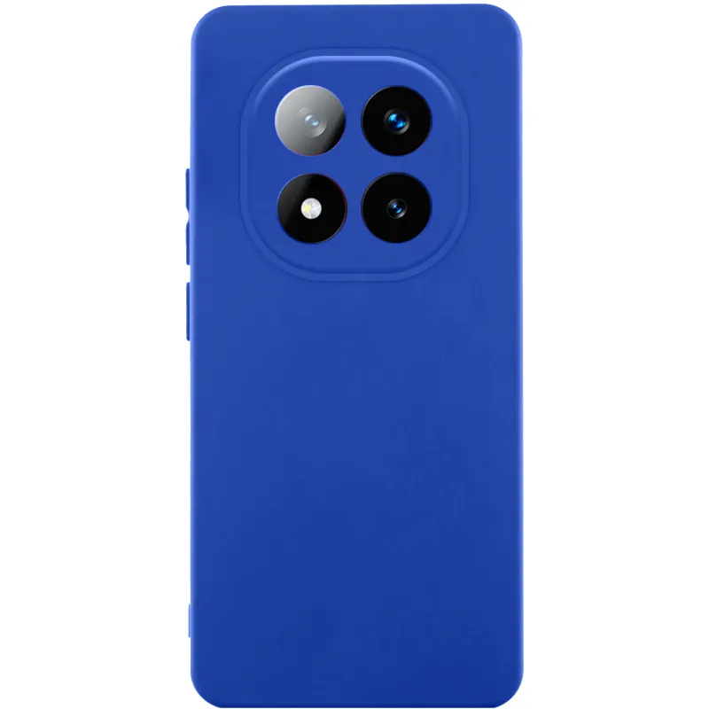 Цветной силиконовый чехол GETMAN с закрытой камерой на Xiaomi Redmi Note 14 Pro 4G – Синий / Deep navy. Фото 1 из 2