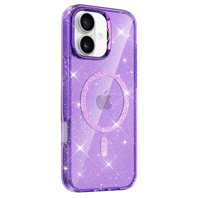 Чохол з блискітками та MagFit на Apple iPhone 16 – Purple. Фото 4 з 4
