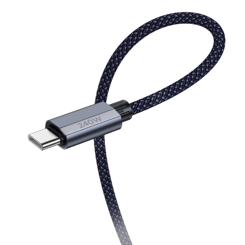 Дата кабель Hoco U134 Primero Type-C to Type-C 240W (1.8m) – Dark Blue. Фото 3 з 4