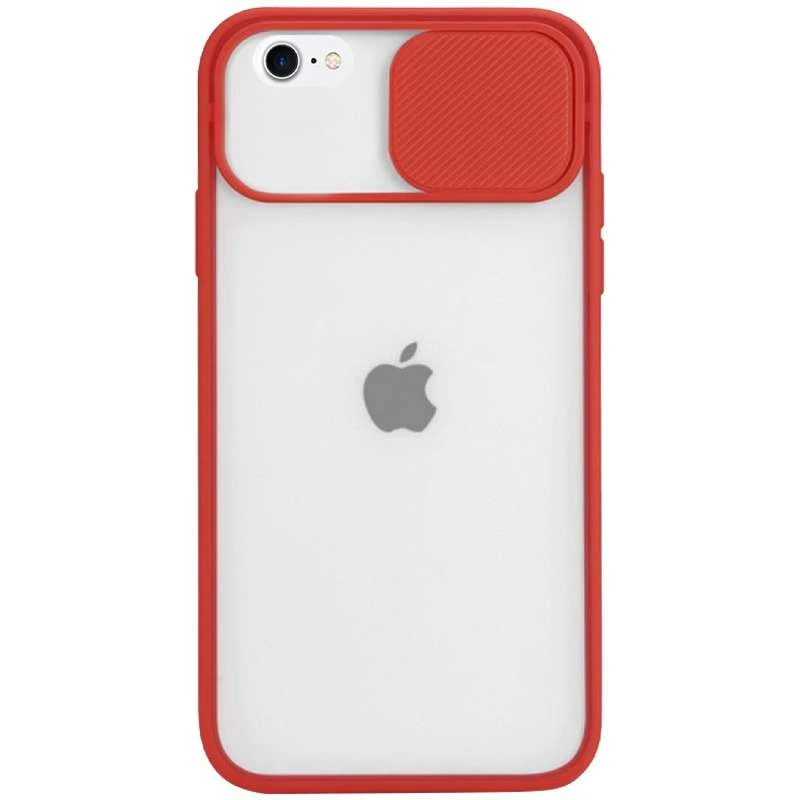 

Матовый силиконовый чехол со шторкой для камеры для Apple iPhone 7 / 8 (4.7") (Красный), Червоний