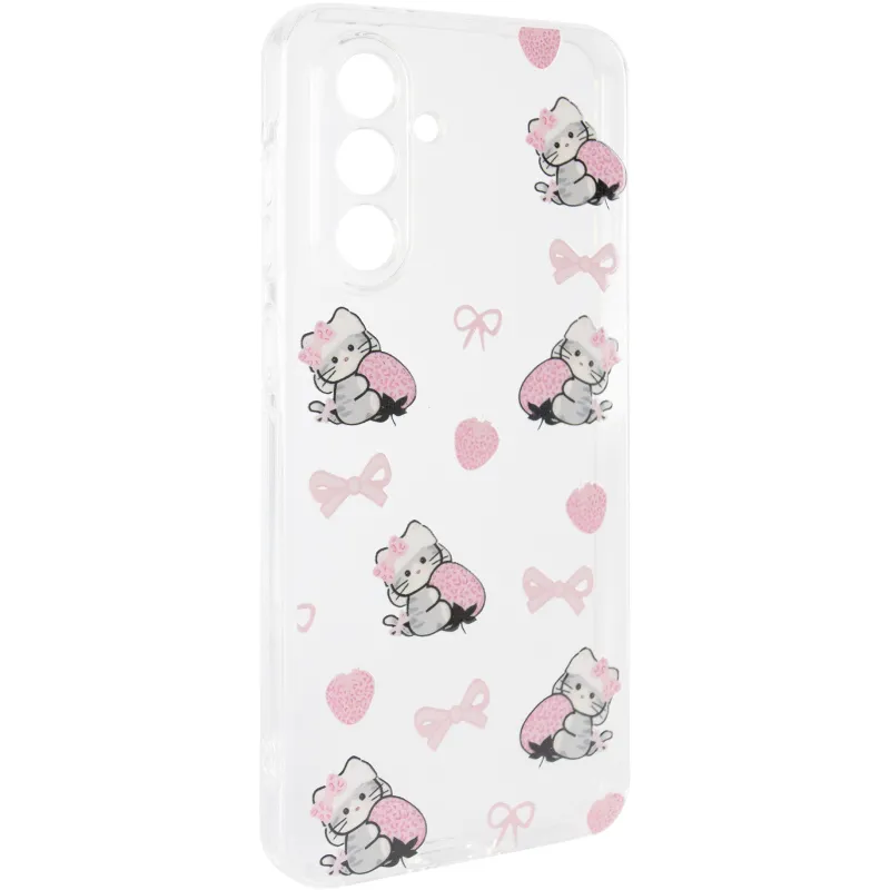 Чохол TPU Clear Joy для Samsung Galaxy A56 5G – Strawberry Cats. Фото 2 з 7