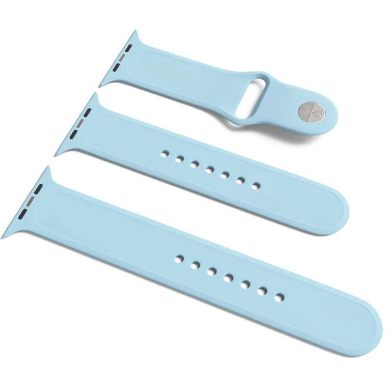 

Силиконовый ремешок для Apple Watch Sport Band 38 / 40 (S/M & M/L) 3pcs (Голубой / Lilac Blue), Блакитний / lilac blue