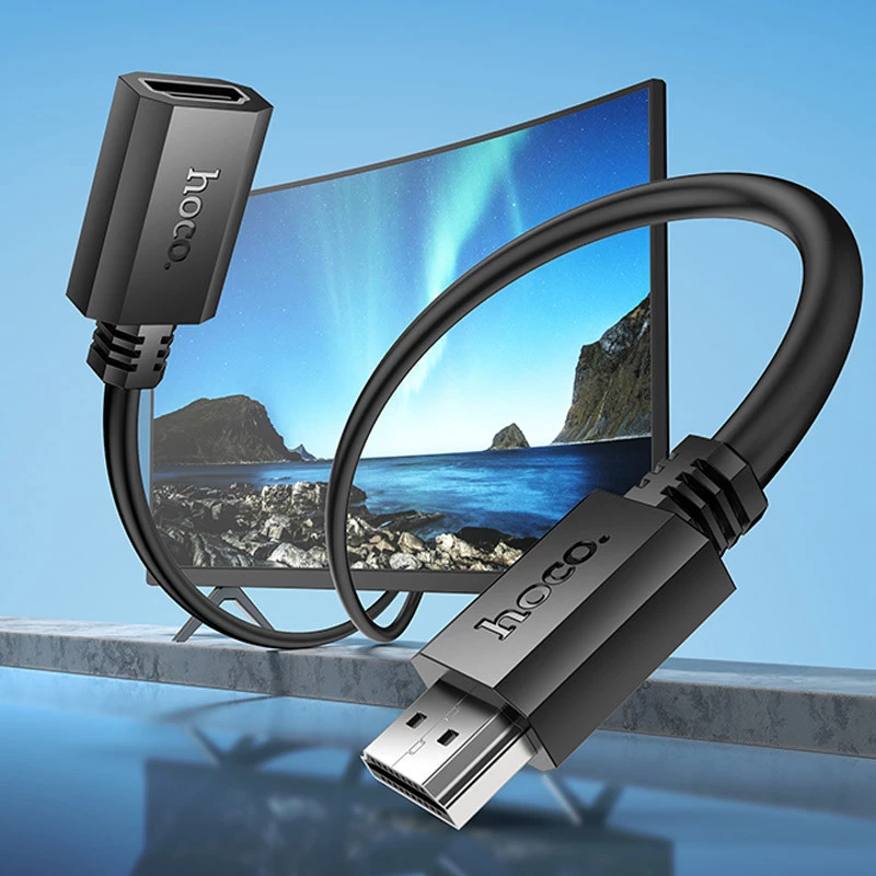 Дата кабель Hoco US13 HDTV male to HDTV female HD extension (1m) – Black. Фото 6 з 7