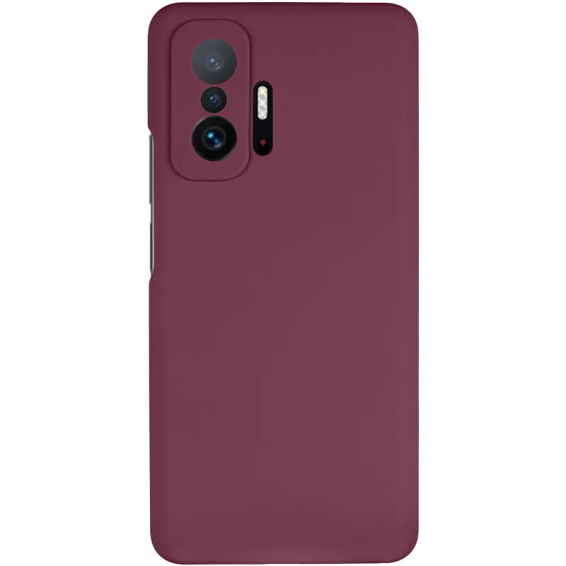 Чохол Silicone Case Lakshmi Premium із закритою камерою для Xiaomi 11T / 11T Pro – Бордовий / Plum. Фото 3 з 6