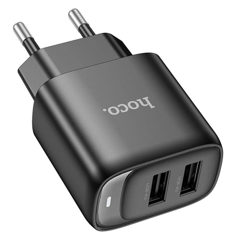 МЗП Hoco C141A Smart 2.1A (2USB-A) – Black. Фото 1 з 4