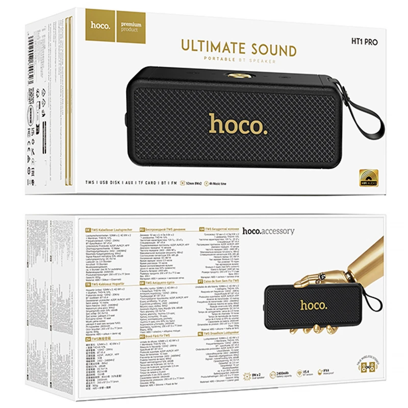 Bluetooth Колонка Hoco HT1 Pro Marquis sports – Black. Фото 3 з 3