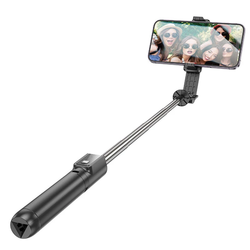 Монопод для селфи Borofone BY11 Happy с треногой + съемный BT пульт – Black. Фото 3 из 5