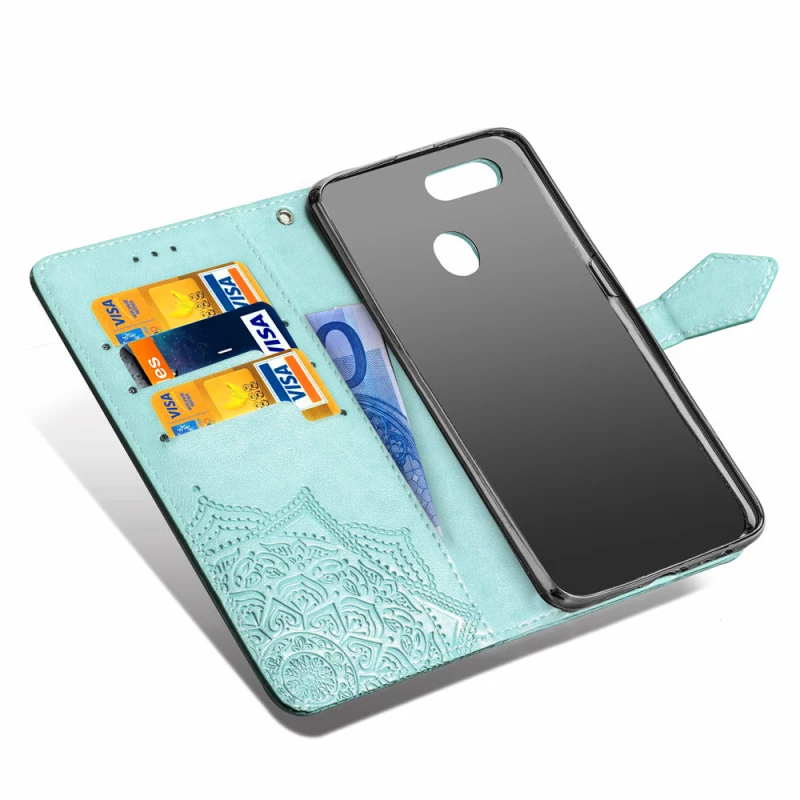 Шкіряний чохол-книжка Art Case з візитницею для Xiaomi Mi 8 Lite / Mi 8 Youth (Mi 8X) – Бірюзовий. Фото 6 з 8