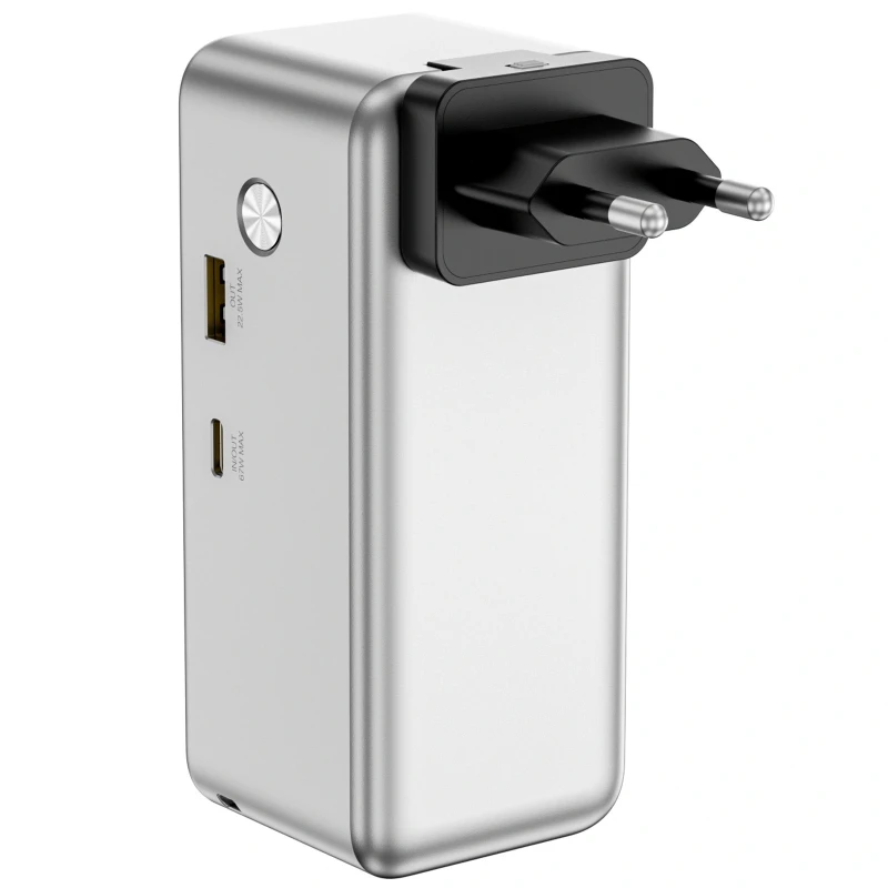 Портативний ЗП Power Bank WIWU PM501 Power Mega PD67W with cable 15000 mAh – silver. Фото 6 з 6