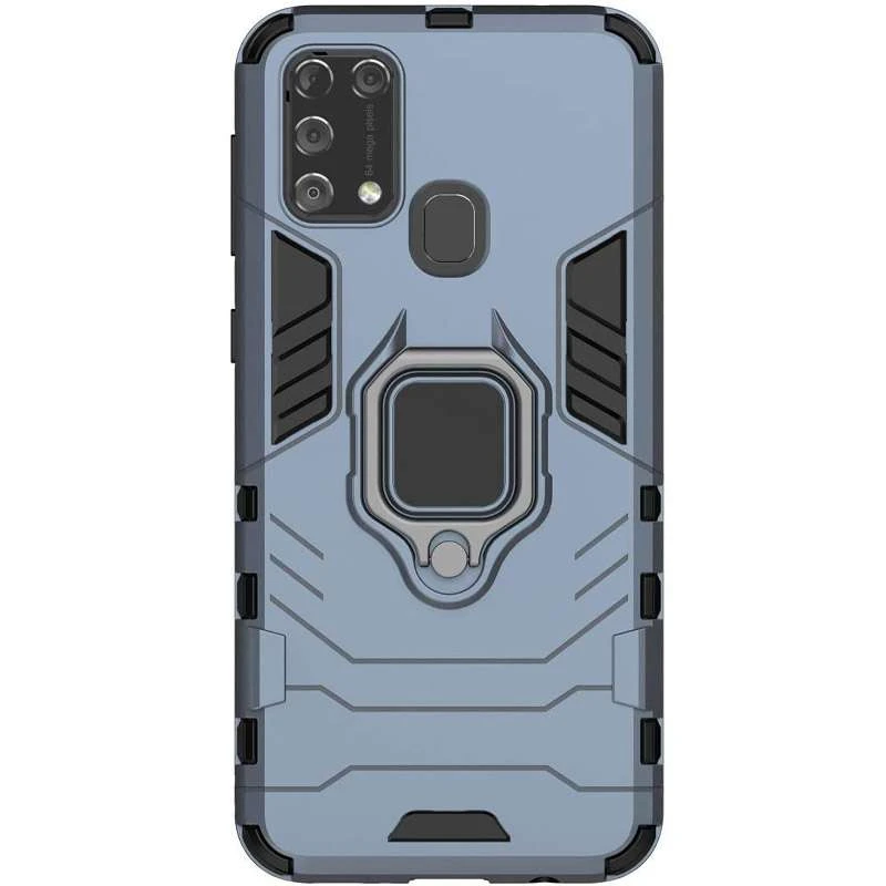 Противоударный чехол Transformer с кольцом для Samsung Galaxy M30s / M21 – Серый / Metal slate. Фото 6 из 6