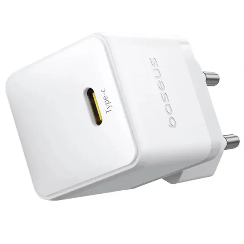 МЗП Baseus Palm Fast Charger 20W (1USB-C) + кабель Type-C to Type-C (P10111602) – Moon White. Фото 2 з 3