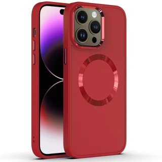 TPU чехол Bonbon с металлическими кнопками та MagSafe на Apple iPhone 16 — Красный / Red