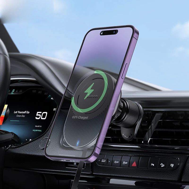 Автотримач з БЗП Hoco HW12 Guardian magnetic (air outlet) – Black / Gray. Фото 8 з 8