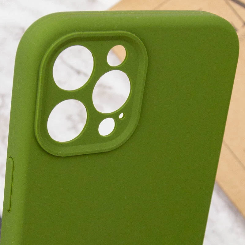 Чохол Silk Full Camera Protective (AA) NO LOGO для Apple iPhone 12 Pro Max (6.7") – Зелений / Dark Olive. Фото 5 з 5