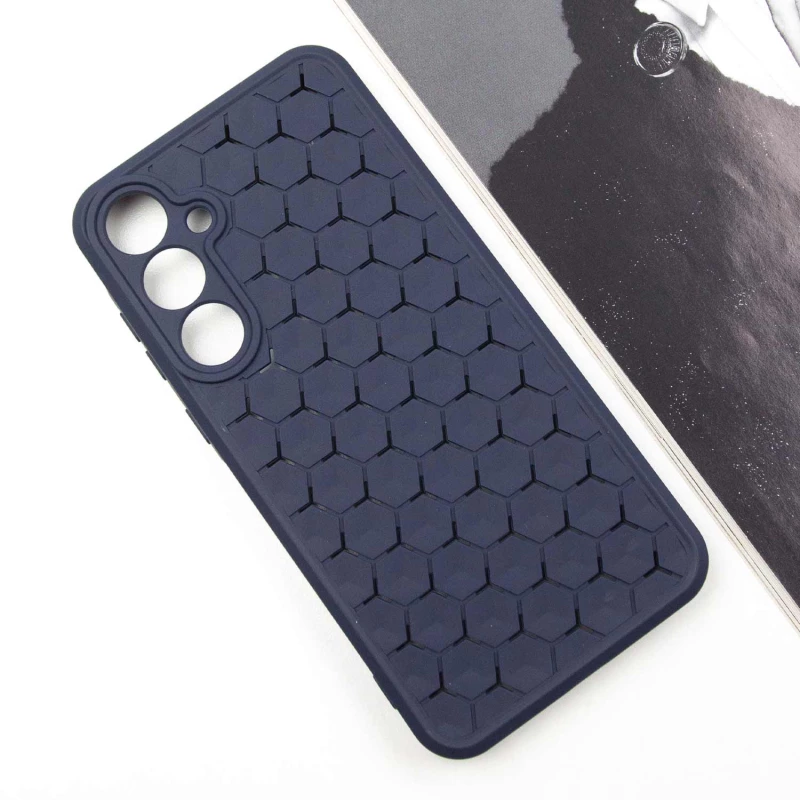 Силиконовый чехол сотами для Samsung Galaxy A35 – Темно-синий / Midnight blue. Фото 3 из 7