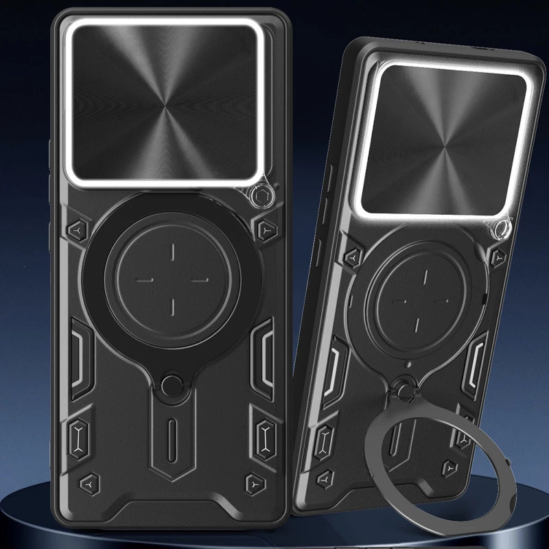 Ударопрочный чехол Bracket Ringstand с защитной шторкой для камеры для Xiaomi 14T – Black. Фото 6 из 10