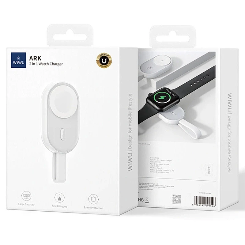 Портативний зарядний пристрій Power Bank WIWU Wi-M20 For Apple Watch 1200 mAh – White. Фото 5 з 5