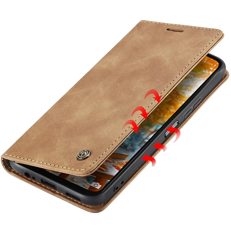 Шкіряний чохол-книжка CaseMe Velvet Nubuck для Samsung Galaxy A26 5G – Brown. Фото 4 з 4